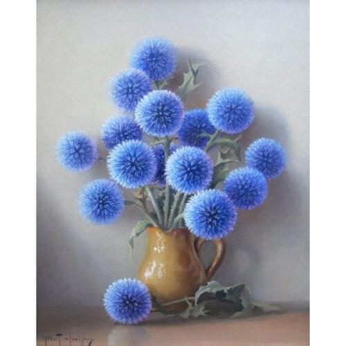 2019 Blue dandelion flower New 5d Rhinestones Diy Diamond Mosaic Painting Cross Stitch Kits Full Drill Diamond Embroidery AS784