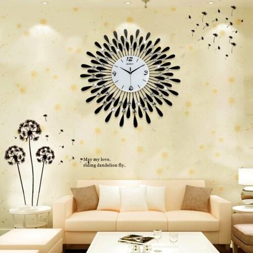 Diamond watch iron wall clock fashion pocket watch art clock electronic mute modern decoration wall clock