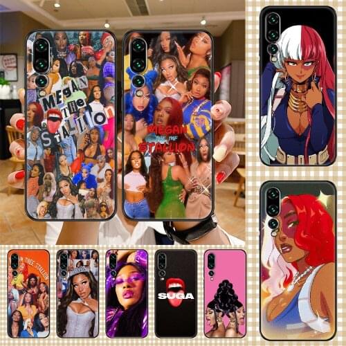 Rapper Megan thee stallion Phone case For Huawei P Mate P10 P20 P30 P40 10 20 Smart Z Pro Lite 2019 black soft cover pretty