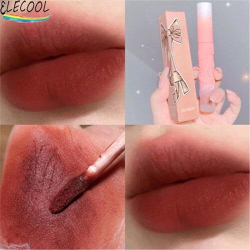 ELECOOL Beauty Velvet Matte Lipstick Cosmetics Waterproof Lip Gloss Makeup Long Lasting Lipstick Professional Red Lip Tint 2021