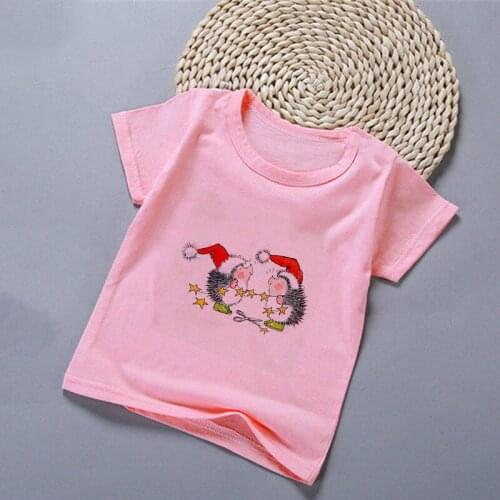 24M 3T 4T 5T 6T 7T 8T 9T Boys T Shirts Hedgehog Christmas Plant Girls Tops Unisex Active Kids Clothes New Birthday Girl Tshirt