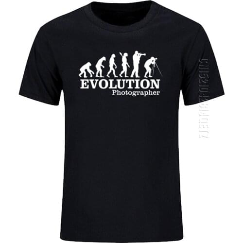 T Shirt New Photographer Evolution Men T-Shirt Funny Cameraman Crew Neck Cotton Oversized T Shirts Photography Tees Summer