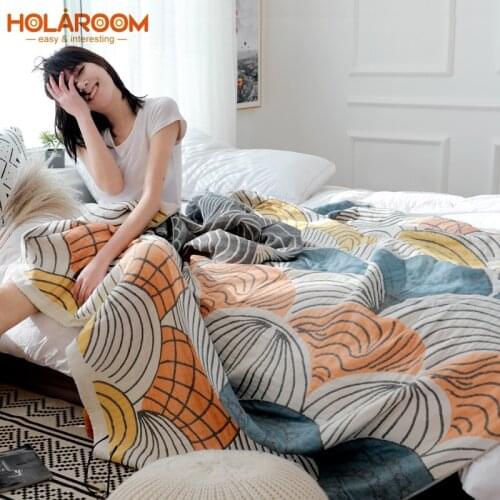 HOLAROOM Cotton Throws On The Sofa