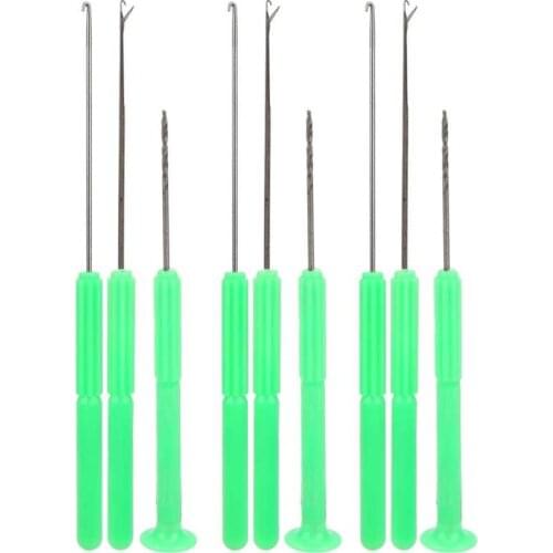 3 Set Fishing Bait Needle Kit Carp Fishing Rigging Bait Needle Kit Carp Fishing Tool Drill Tackle Hook Peche Carpe Accessoires