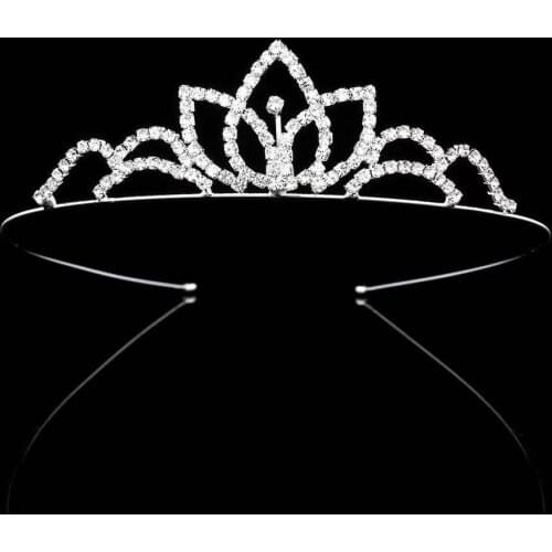 Little girl princess crown hair accessories Korean version simple crown hair hoop rhinestone headband headdress bridal accessori