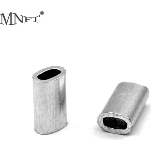 MNFT 120pcs Fishing Wire Tube Connectors Mixed Stainless Steel Fishing Line Aluminum Crimp Sleeve Aluminum Tube Multi-size