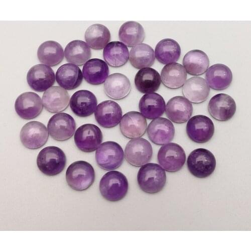Fashion natural amethysts crystal stone beads charm 4 6 8 10 12mm round cab cabochon no hole for jewelry free shipping Wholesale