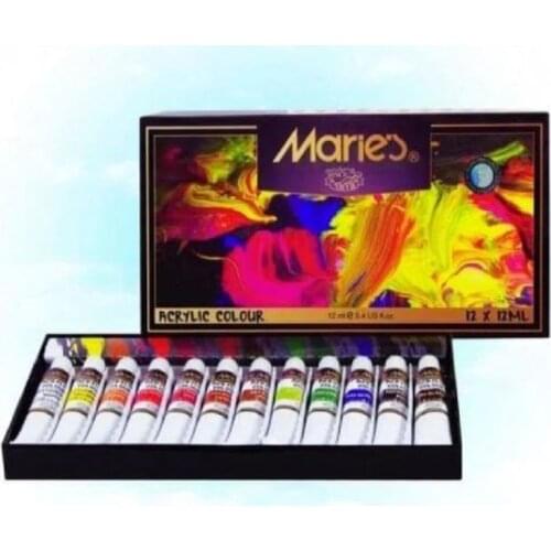 12/18Pcs 12ml Colors Acrylic Paint Set Professional Fabric Canvas Stone Wood Water Resistant Art Supplies DIY Peinture Acrylique