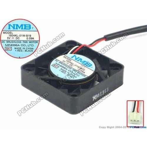 NMB-MAT 1604KL-01W-B19 BA1 DC 5V 0.09A 3-Wire 40x40x10mm Server Cooling Fan