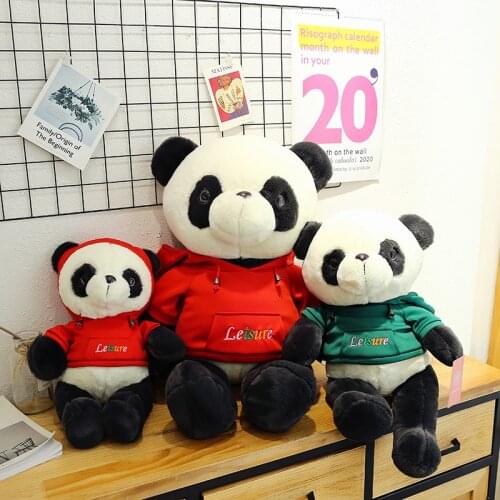2021 new Panda with Sweater Panda doll giant Panda doll dress doll plush toy cuddle bear Girls birthday present