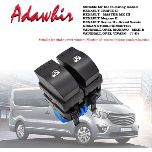 FRONT ELECTRIC WINDOWS SWITCH for Vauxhall VIVARO / MOVANO RENAULT Megane TRAFIC II MASTER Scenic II 8200108269 4417286,93858398