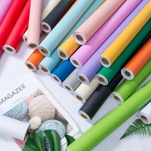 PVC Solid Color Wall Sticker Furniture Decoration Self-Adhesive Wallpaper Wall Living Room Bedroom Decoration Wall Sticker