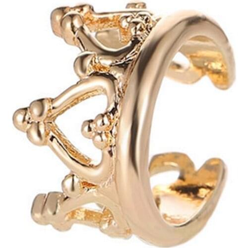 Trendy Heart Crown No Pierced Ear Cuff Clip Earring Women Ear Warp Earring femme bijoux Charm Helix Cartilage Earring Shellhard