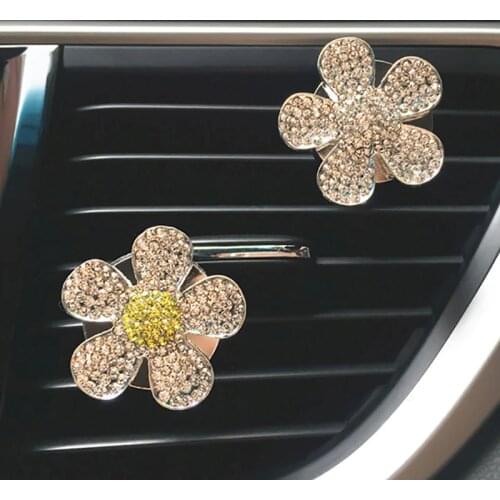 Bling Car Accessories Flower Decor For Car Air Vent Clip Car Aroma Diffuser Flavoring In Auto Interior Decoration Ornaments Gift