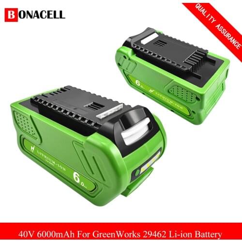 40V 6000mAh Replacement Lithium Battery for GreenWorks 29462 Battery GreenWorks 40V G-MAX Power Tools 29252 20202 22262 L50