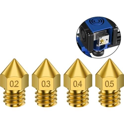MK7 MK8 Nozzle 0.4mm 0.3mm 0.2mm 0.5mm Copper 3D Printers Parts Extruder Threaded 1.75mm 3.0mm Filament Head Brass Nozzles Part