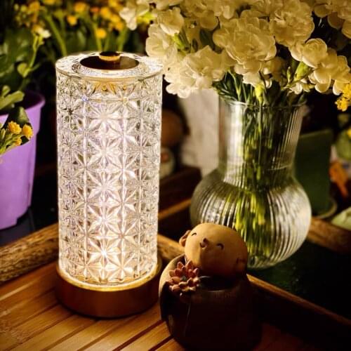Modern Luxury Crystal Table Lamp Dimming Rechargeable Bedside lamp LED Reading Table Lamp for living room for study desk