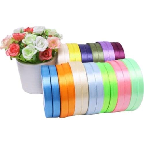 Wedding Satin Ribbon 1 CM Width 22m/25 yard Polyester Lace for Christmas Party Deco Sewing Fabric Wedding Gift ribbons Packing