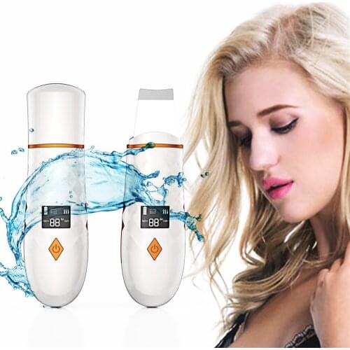 Tinwong Heated Skin Scrubber Facial Ultrasonic Skin Scrubber Electric Peeling Shovel Pore Cleaner Face Lifting Thermal Care