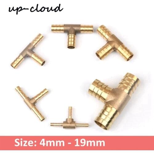 2pcs Brass 4~19mm Tee 3 Way Connector Copper Connector Aquarium Air Pump Adapter Fittings Gas Tube Air Line Repair Joints