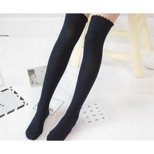 Womens Overknee Socks Stockings solid color Lolita dress socks B418