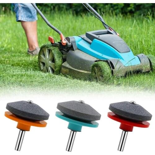 1Pcs Faster Lawn Mower Blade Sharpener Drill Lawnmower Brown Corundum For Power Drill Cut Knife Sharpener Home Garden Tools
