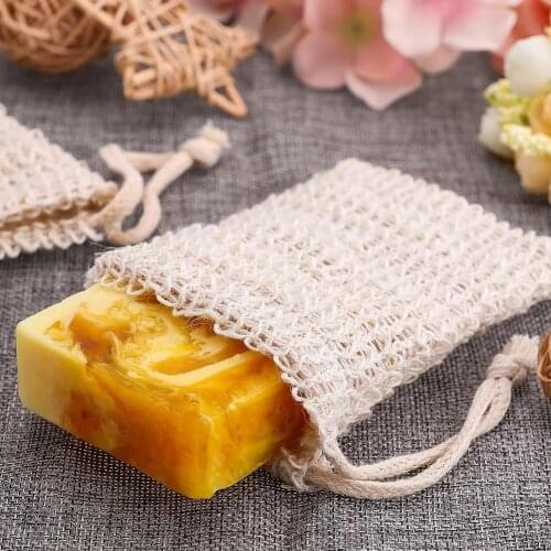 10Pcs Soft Linen Soap Storage Bags Pouches Bubble Net Massage Set Bath Brushes Foaming Easy Bubble Soap Holder Bathroom Supplies