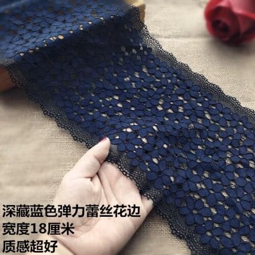 18cm dark blue navy blue wide stretch lace dress skirt hem tube accessories