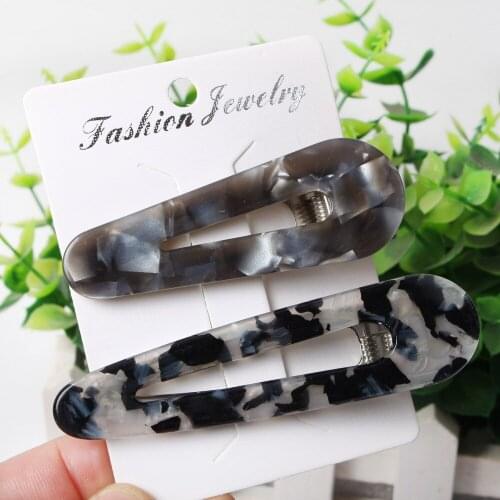 2pcs Vintage Hollow Hair Clip For Women Marble Textured Geometric Water Drop Duckbill Barrette Hairpin Clip Hair Accessories