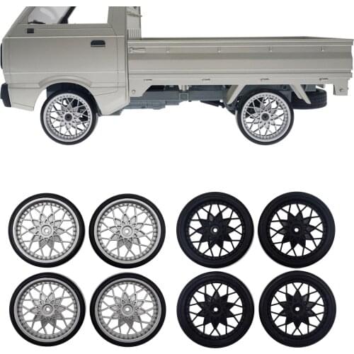 4pcs RC Truck Plastic ing Tires with Wheel Hub for WPL D12 Upgrade Parts