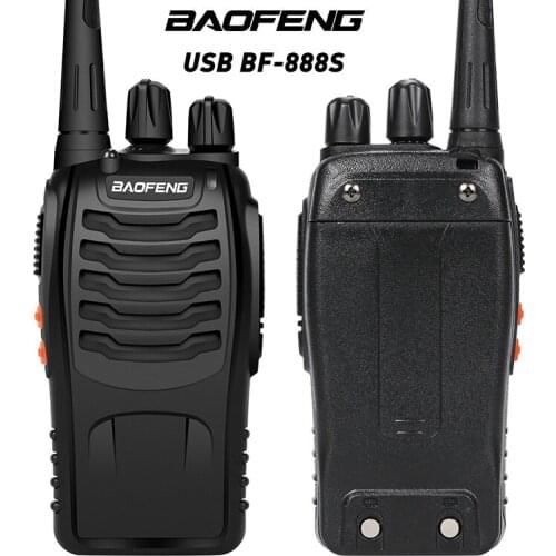 BaoFeng 2pcs BF-888S Walkie Talkie USB charge adapter UHF 400-480MHZ 2-Way Radio 16CH Long Range with earphone