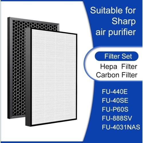 For Sharp Air Purifier FU-888SV FU-440E FU-40SE FU-P60S FU-4031NAS Hepa Filter And High Quality Activated Carbon Filter