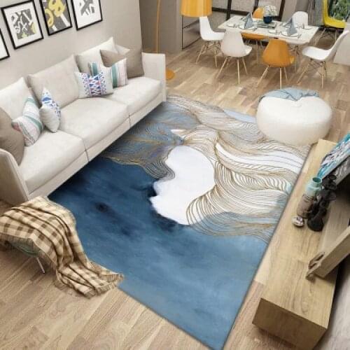 Geometric Abstraction Anti-Slip Carpet Indoor Printed Decoration Area Rugs Living Bedroom Bedside Bay Window Floor Mat