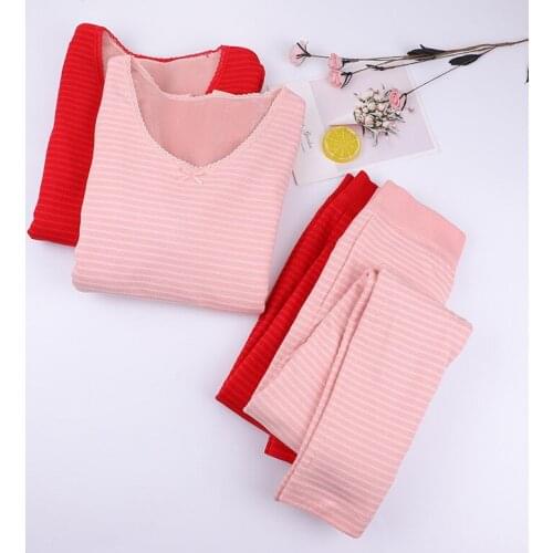 Women Body Shaped Slim Ladies Intimate Pajamas Sets Warm Long Johns Women Sexy Thermal Underwear Suit