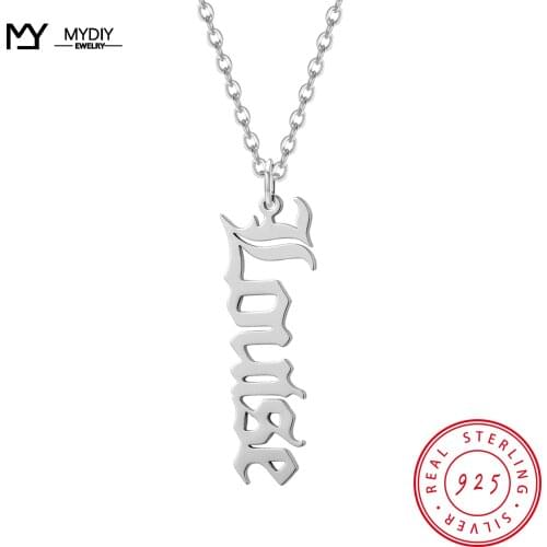 925 Sterling Silver Pendant Personalized Name Necklace Retro Nameplate Necklace Souvenir Gift Jewelry Summer Product Gift 2021