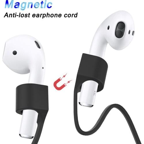Magnetic Silicone Anti-lost Neck Strap For AirPods Pro 1 2 Wireless Earphone String Rope Headphone Cord For AirPods 1 2 Cable