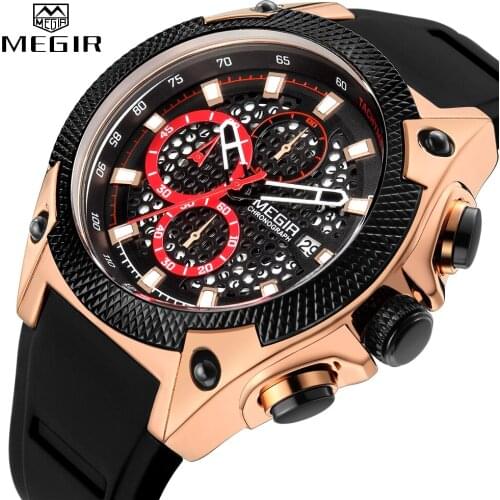 MEGIR Fashion Luxury Brand Men Watch Sport Chronograph Military Clock Waterproof Date Quartz Mens Watches Relogio Masculino