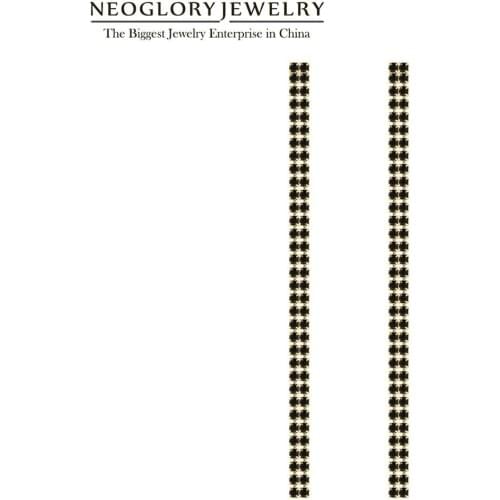 Neoglory 2020New Fashion 2MM CZ 2Rows 9cm Claw Chain Crystal Tassel Earrings For Women Bride Jewelry For Wedding Gift Souvenir