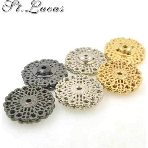 Wholesale 20pcs/lot 18mm/21mm/25mm gold white big Metal copper Snap Fasteners Press Button for suit jacket clasp mink coat DIY