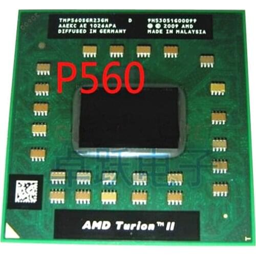 Original AMD Turion II Dual-Core Mobile P560 - TMP560SGR23GM 2.5G 2M 25W P560 Laptop CPU Processor free shipping
