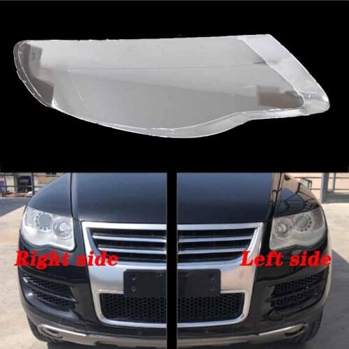 For VW Touareg 2007-2010 front headlamps transparent lampshades lamp shell masks headlights cover lens Headlight glass
