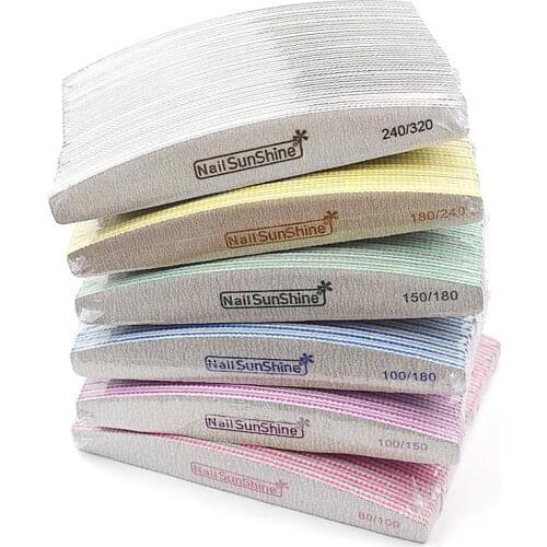 Wholesale Nail Art Files 100/180 Grit Nails Accessoires Gel Nail Polish Polishing Pedicure Manicure Buffers Nail Care Tools lime