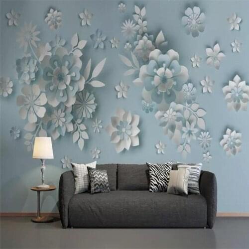 Custom wallpaper Nordic wind 3D embossed floral background wall paper mural decorative painting waterproof material
