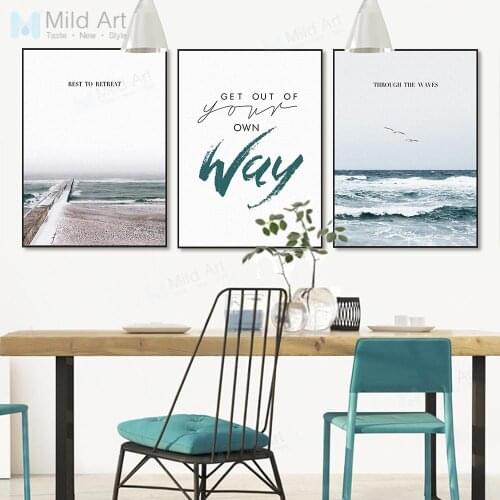 Sea Landscape Light House Life Quotes Poster Print Nordic Style Living Room Wall Art Picture Home Decor Canvas Painting Custom