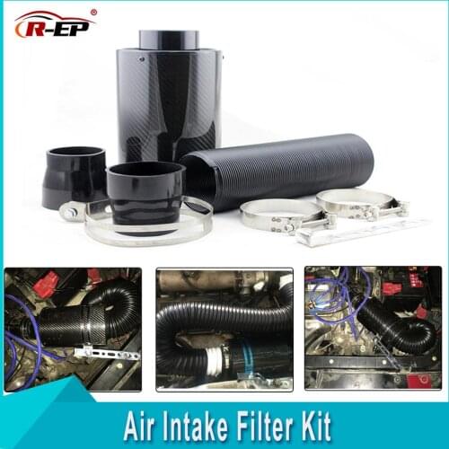 R-EP 76mm Universal Car Cold Air Filter induction Kit For Engine Clean Air Admission Ducting High Flow Intake Accessories