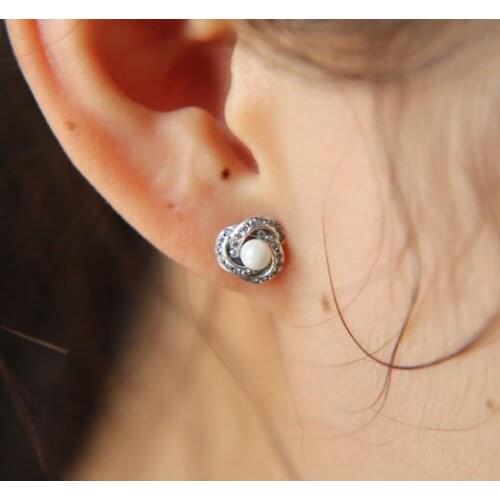 Sale Earings Brincos Brinco Luminous Love Knots Stud Earrings 925 Sterling-silver-jewelry Crystal & Cz Heart For Women