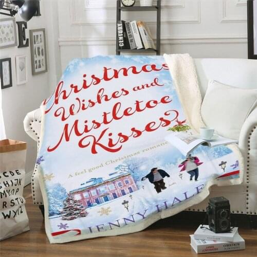 Christmas Watching Blanket Printed Double Velvet Home Sofa sherpa Christmas blanket Warm Fleece Camping Blanket Quilt As Gift