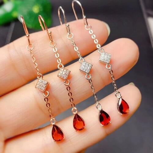 Garnet Earring Natural And Real Garnet Earring 925 sterling silver Fine jewelry Garnet Earring