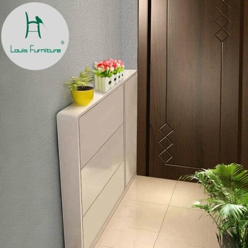 Louis Fashion Shoe Cabinets Tipper 17cm Ultra-thin Simple Modern Porch Rack Economy Hall Large Capacity Lockers