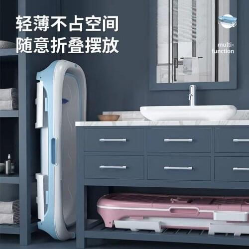 Silicone Foldable Baby Take a bath Bathtub Non-Slip Foot Bath Bucket Folding Portable Pet Dog Cat Bathtub Bathroom Laundry Baske